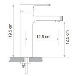 Μπαταρία Νιπτήρος Forte Mix M2412 Chrome